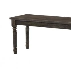 Transitional Style Gray Wood Bench with Turned Legs 40 in. L x 14 in. W x 18 in. H by Benjara -Cheap Benjara Store gray benjara dining benches bm185758 c3 1000