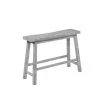 Gray Saddle Design Wooden Bench with Grain Details 9 in. L x 33 in. W x 24.25 in. H by Benjara