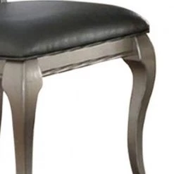 Gray and Silver with Tufted Back Rubber Wood Dining Chair (Set of 2) by Benjara -Cheap Benjara Store gray benjara dining chairs bm171529 44 1000