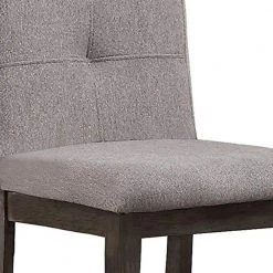 Gray Wood and Fabric Dining Side Chair with Square Tufts (Set of 2) by Benjara -Cheap Benjara Store gray benjara dining chairs bm180286 4f 1000