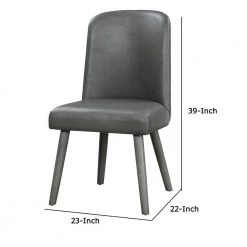Gray Leatherette Dining Side Chair with Splayed Wooden Legs (Set of 2) by Benjara 10 Gray Leatherette Dining Side Chair with Splayed Wooden Legs (Set of 2) by Benjara -Cheap Benjara Store gray benjara dining chairs bm218606 44 1000