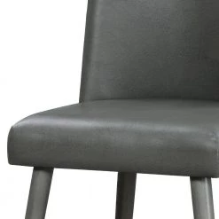 Gray Leatherette Dining Side Chair with Splayed Wooden Legs (Set of 2) by Benjara 8 Gray Leatherette Dining Side Chair with Splayed Wooden Legs (Set of 2) by Benjara -Cheap Benjara Store gray benjara dining chairs bm218606 4f 1000