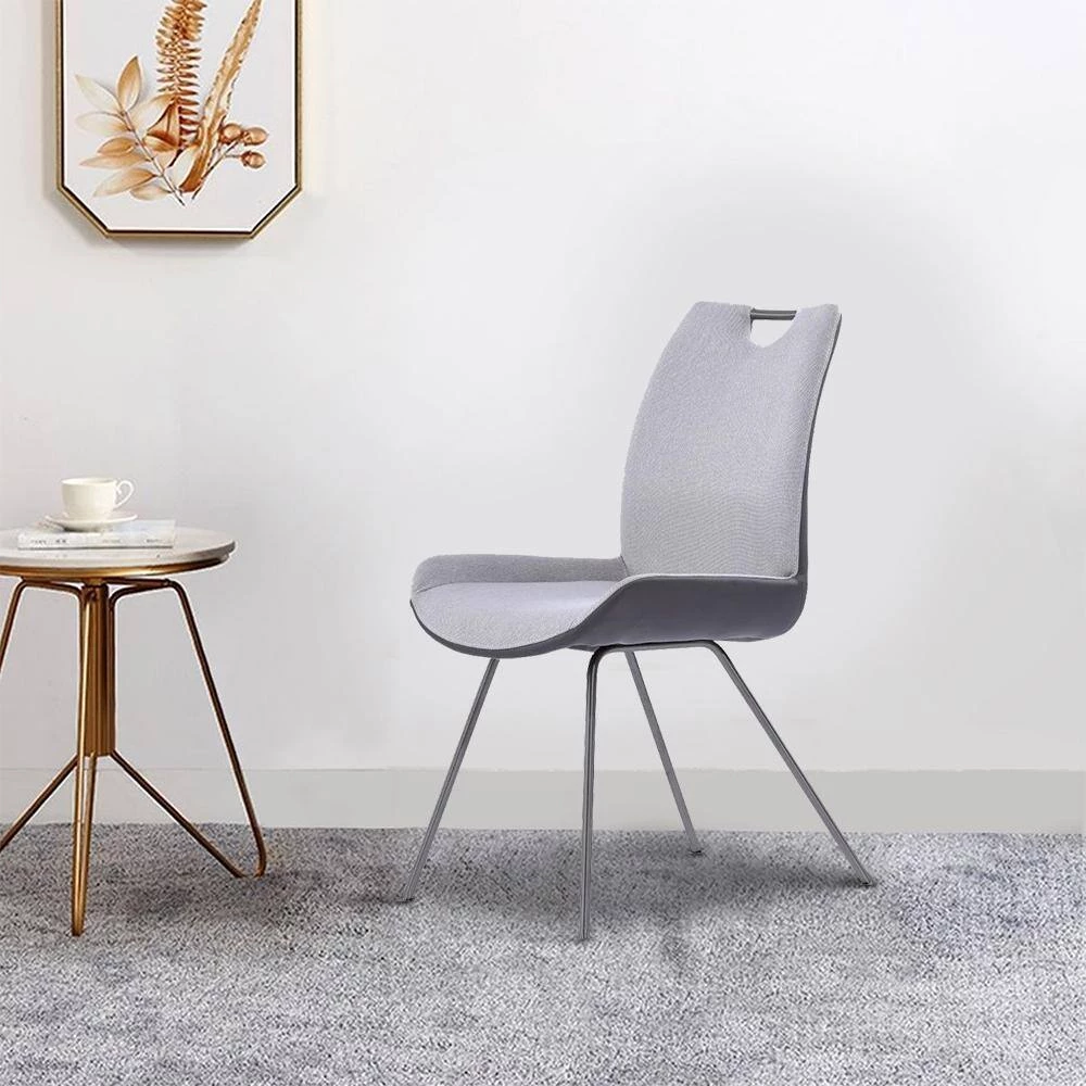 Gray Curved Back Side Dining Chair with Bucket Design Seat (Set of 2) by Benjara 6 Gray Curved Back Side Dining Chair with Bucket Design Seat (Set of 2) by Benjara - Image 6