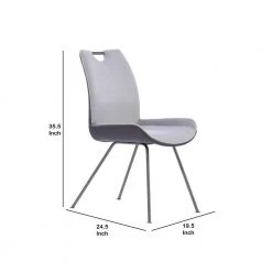 Gray Curved Back Side Dining Chair with Bucket Design Seat (Set of 2) by Benjara 10 Gray Curved Back Side Dining Chair with Bucket Design Seat (Set of 2) by Benjara -Cheap Benjara Store gray benjara dining chairs bm237187 44 1000