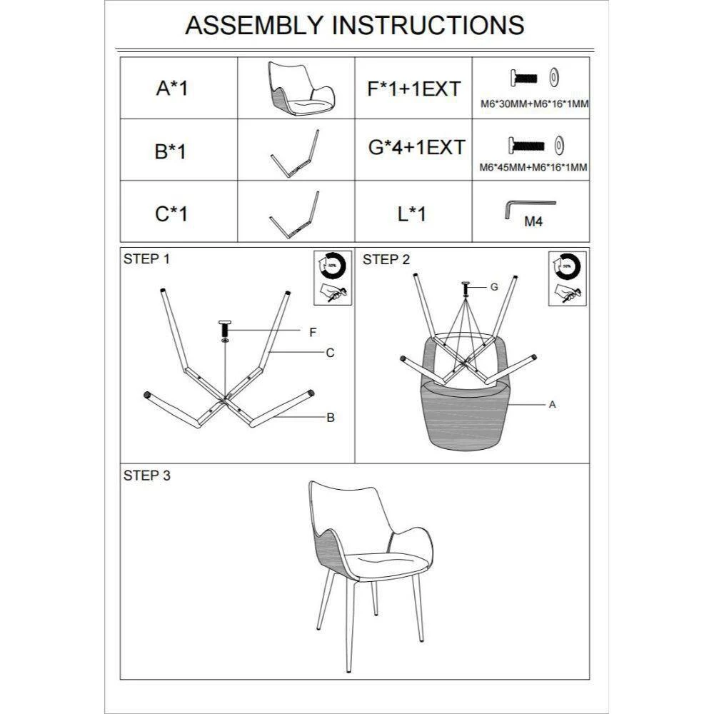 Gray Dining Chair with Sloped Arms and Metal Legs by Benjara 7 Gray Dining Chair with Sloped Arms and Metal Legs by Benjara - Image 7