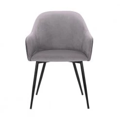 Light Gray Dining Chair with Curved Sloped Arms and Angled Metal Legs by Benjara -Cheap Benjara Store gray benjara dining chairs bm270428 c3 1000