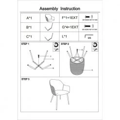 Light Gray Dining Chair with Curved Sloped Arms and Angled Metal Legs by Benjara -Cheap Benjara Store gray benjara dining chairs bm270428 fa 1000