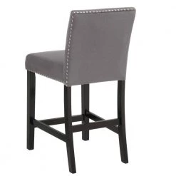 Gray Kate 40 in. Wooden Counter Height Chair with Velvet Seat (Set of 2) by Benjara -Cheap Benjara Store gray benjara dining chairs bm272109 1f 1000