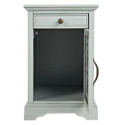 25 in. Gray Wooden Chair side Table with Hidden Power Charger by Benjara -Cheap Benjara Store gray benjara end side tables bm184059 1f 1000