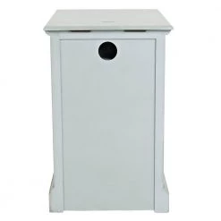 25 in. Gray Wooden Chair side Table with Hidden Power Charger by Benjara -Cheap Benjara Store gray benjara end side tables bm184059 44 1000