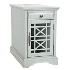 25 in. Gray Wooden Chair side Table with Hidden Power Charger by Benjara -Cheap Benjara Store gray benjara end side tables bm184059 4f 1000