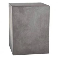 Concrete Gray Dining Stool with Side Handles by Benjara -Cheap Benjara Store gray benjara end side tables bm187408 1f 1000