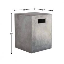 Concrete Gray Dining Stool with Side Handles by Benjara -Cheap Benjara Store gray benjara end side tables bm187408 40 1000