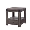 24 in. H Gray Wooden End Table with Open Bottom Shelf and 1-Drawer by Benjara
