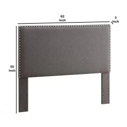 62 in. Gray Wooden Full Queen Size Headboard with Nail head Trim Details by Benjara 10 62 in. Gray Wooden Full Queen Size Headboard with Nail head Trim Details by Benjara -Cheap Benjara Store gray benjara headboards bm144120 44 1000