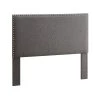 62 in. Gray Wooden Full Queen Size Headboard with Nail head Trim Details by Benjara