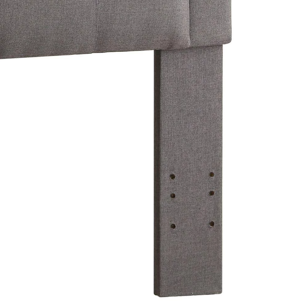 62 in. Gray Fabric Upholstered Full Queen Headboard with Button Tufting by Benjara 4 62 in. Gray Fabric Upholstered Full Queen Headboard with Button Tufting by Benjara - Image 4