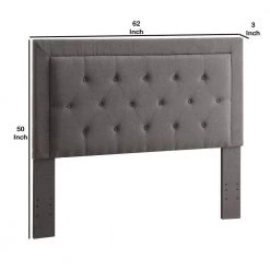 62 in. Gray Fabric Upholstered Full Queen Headboard with Button Tufting by Benjara 10 62 in. Gray Fabric Upholstered Full Queen Headboard with Button Tufting by Benjara -Cheap Benjara Store gray benjara headboards bm144126 44 1000