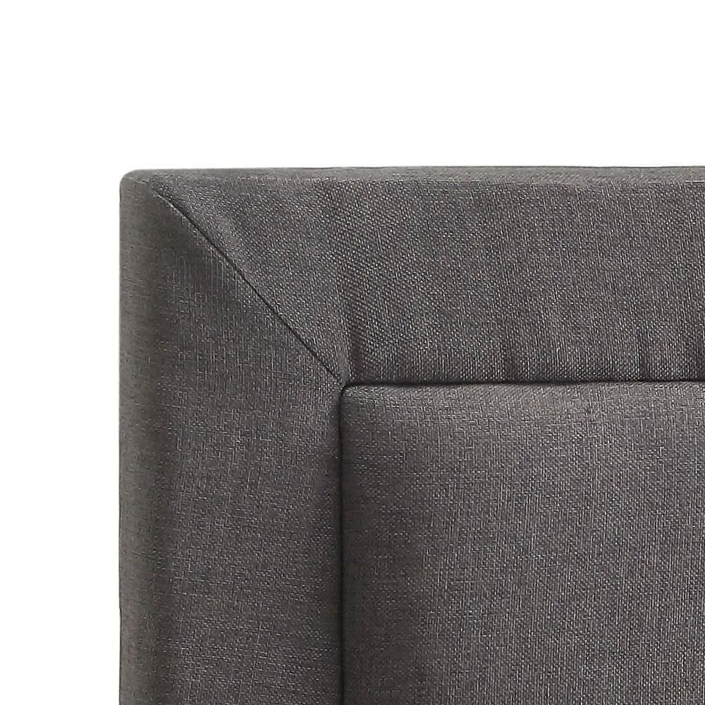 62 in. Gray Fabric Upholstered Full Queen Headboard with Button Tufting by Benjara 2 62 in. Gray Fabric Upholstered Full Queen Headboard with Button Tufting by Benjara - Image 2