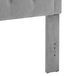 79.5 in. Gray Fabric Upholstered King Size Headboard with Button Tufted Accent by Benjara -Cheap Benjara Store gray benjara headboards bm144127 1f 1000