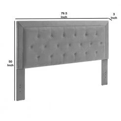 79.5 in. Gray Fabric Upholstered King Size Headboard with Button Tufted Accent by Benjara -Cheap Benjara Store gray benjara headboards bm144127 44 1000