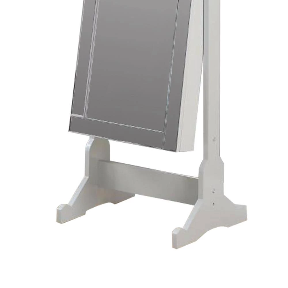 Beautiful Gray Jewelry Cheval Mirror with Interior Storage (15 in. L x 20.75 in. W x 57 in. H) by Benjara 4 Beautiful Gray Jewelry Cheval Mirror with Interior Storage (15 in. L x 20.75 in. W x 57 in. H) by Benjara - Image 4