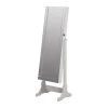 Beautiful Gray Jewelry Cheval Mirror with Interior Storage (15 in. L x 20.75 in. W x 57 in. H) by Benjara