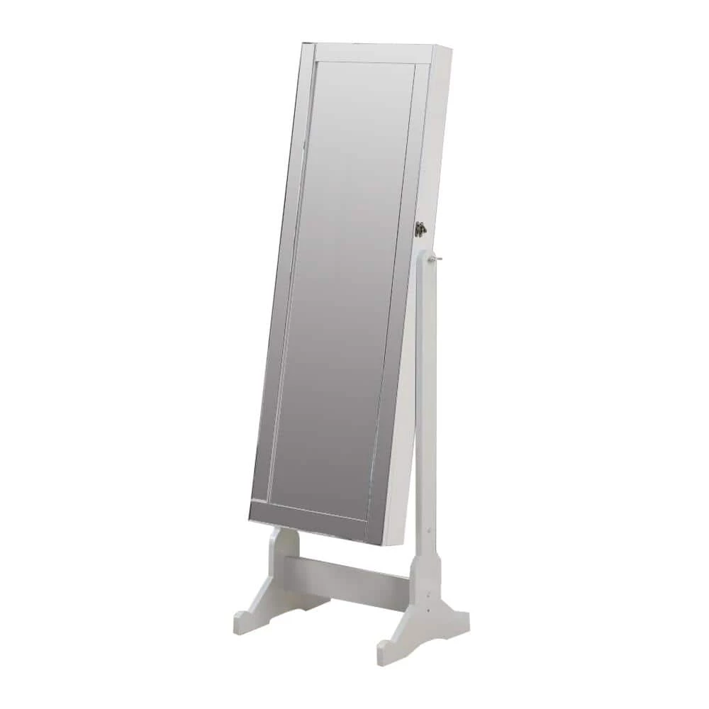 Beautiful Gray Jewelry Cheval Mirror with Interior Storage (15 in. L x 20.75 in. W x 57 in. H) by Benjara 1 Beautiful Gray Jewelry Cheval Mirror with Interior Storage (15 in. L x 20.75 in. W x 57 in. H) by Benjara