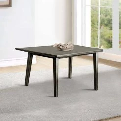59.88 in. Rectangular Gray Wooden Dining Table with Tapered Block Legs (Seats 6) by Benjara -Cheap Benjara Store gray benjara kitchen dining tables bm233841 31 1000
