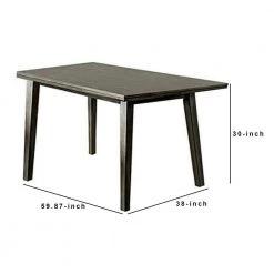 59.88 in. Rectangular Gray Wooden Dining Table with Tapered Block Legs (Seats 6) by Benjara -Cheap Benjara Store gray benjara kitchen dining tables bm233841 44 1000