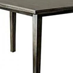 59.88 in. Rectangular Gray Wooden Dining Table with Tapered Block Legs (Seats 6) by Benjara -Cheap Benjara Store gray benjara kitchen dining tables bm233841 4f 1000