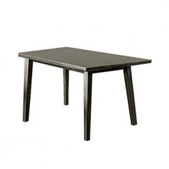 59.88 in. Rectangular Gray Wooden Dining Table with Tapered Block Legs (Seats 6) by Benjara