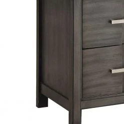 2-Drawers Gray Night Stand (24 in. H x 23.62 in. W x 16 in. D) by Benjara -Cheap Benjara Store gray benjara nightstands bm182990 4f 1000