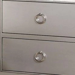 2-Drawer Silver Nightstand with Mirror Insert Front Trim by Benjara -Cheap Benjara Store gray benjara nightstands bm185423 1f 1000