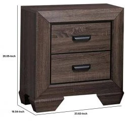 2-Drawer Gray Nightstand with Scalloped Feet 23.62 in. L x 16.54 in. W x 26.65 in. H by Benjara -Cheap Benjara Store gray benjara nightstands bm185442 44 1000