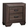 2-Drawer Gray Nightstand with Scalloped Feet 23.62 in. L x 16.54 in. W x 26.65 in. H by Benjara