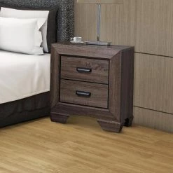 2-Drawer Gray Nightstand with Scalloped Feet 23.62 in. L x 16.54 in. W x 26.65 in. H by Benjara -Cheap Benjara Store gray benjara nightstands bm185442 fa 1000