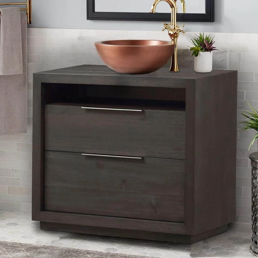 Gray Wooden Nightstand with Two Drawers and One Open Shelf 16 in. L x 32 in. W x 29 in. H by Benjara 3 Gray Wooden Nightstand with Two Drawers and One Open Shelf 16 in. L x 32 in. W x 29 in. H by Benjara - Image 3