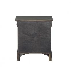 Traditional Style 2-Drawer Dark Gray Wooden Nightstand with Metal Handles 21.26 in. L x 15.43 in. W x 23.54 in. H by Benjara