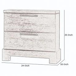 2-Drawer Gray Wooden Nightstand with Bar Pulls and Panel Support 24 in. L x 16 in. W x 25 in. H by Benjara -Cheap Benjara Store gray benjara nightstands bm220326 44 1000