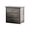 3-Drawer Gray Night Stand with Weathered Exterior (30 in. x 30 in. x 20 in.) by Benjara