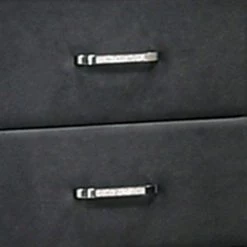 Cale 2-Drawers Gray Glam Wooden Nightstand with Nailhead and Velvet Upholstered (26.25 in. H x 21 in. W x 18 in. L) by Benjara -Cheap Benjara Store gray benjara nightstands bm280485 4f 1000