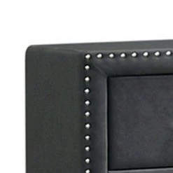 Cale 2-Drawers Gray Glam Wooden Nightstand with Nailhead and Velvet Upholstered (26.25 in. H x 21 in. W x 18 in. L) by Benjara -Cheap Benjara Store gray benjara nightstands bm280485 c3 1000