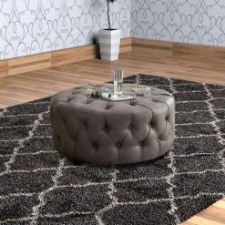 Contemporary Gray Slouchy Wooden Ottoman by Benjara 14 Contemporary Gray Slouchy Wooden Ottoman by Benjara -Cheap Benjara Store gray benjara ottomans bm172775 fa 1000