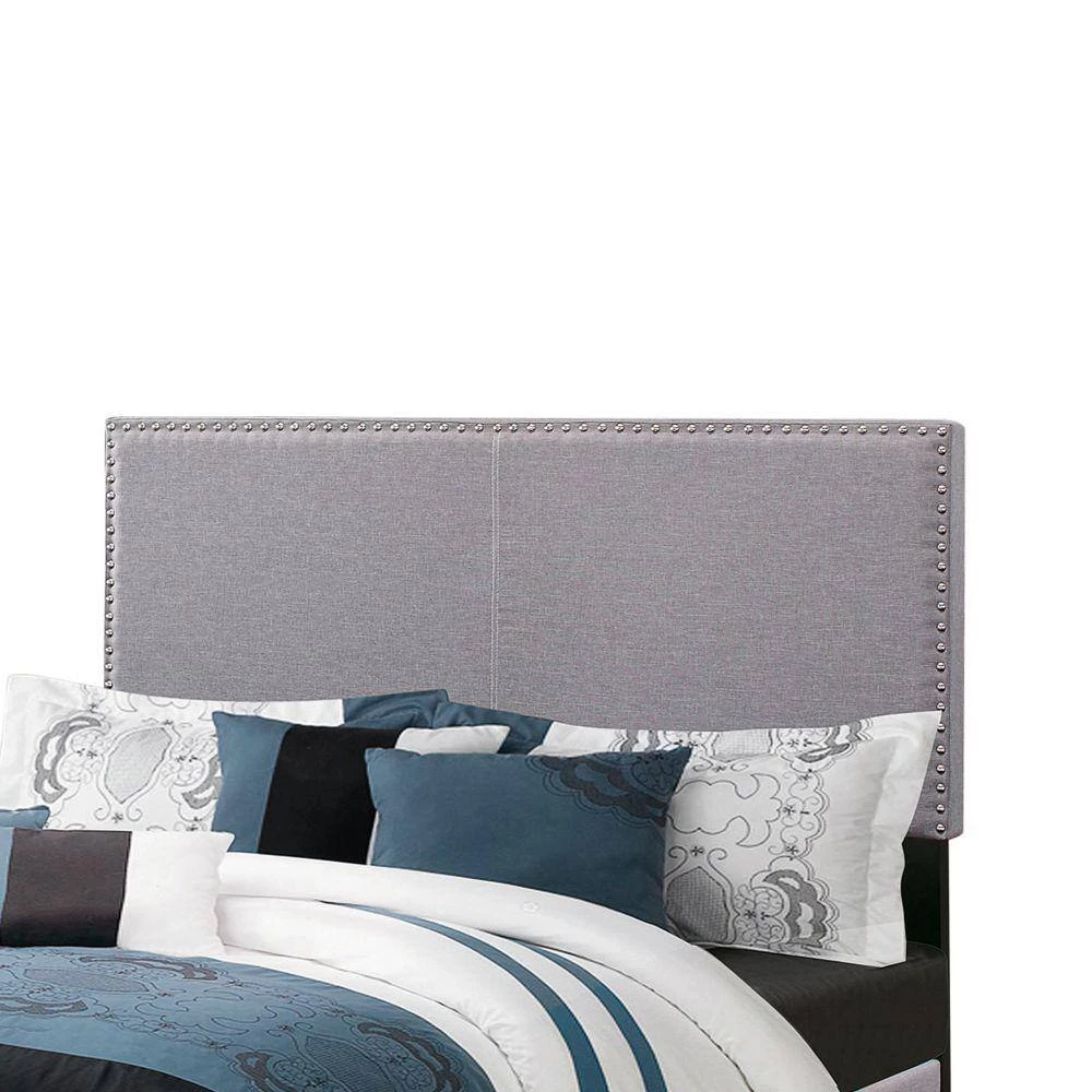 Explicitly Crisp Gray Upholstered California King Bed by Benjara 3 Explicitly Crisp Gray Upholstered California King Bed by Benjara - Image 3