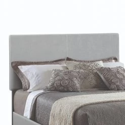 California Gray King Size Leather Upholstered Platform Bed by Benjara -Cheap Benjara Store gray benjara platform beds bm182798 c3 1000