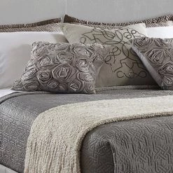 Gray Leather Upholstered Queen Size Platform Bed by Benjara -Cheap Benjara Store gray benjara platform beds bm182799 1f 1000