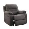 39 in. H Gray Leatherette Rocker Recliner by Benjara