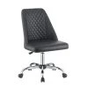 Gray Diamond Pattern Stitched Leatherette Office Chair with Star Base by Benjara