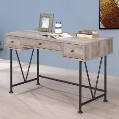 48 in. Rectangular Gray 3 Drawer Writing Desk with Built-In Storage by Benjara 13 48 in. Rectangular Gray 3 Drawer Writing Desk with Built-In Storage by Benjara -Cheap Benjara Store gray benjara writing desks bm172243 31 1000